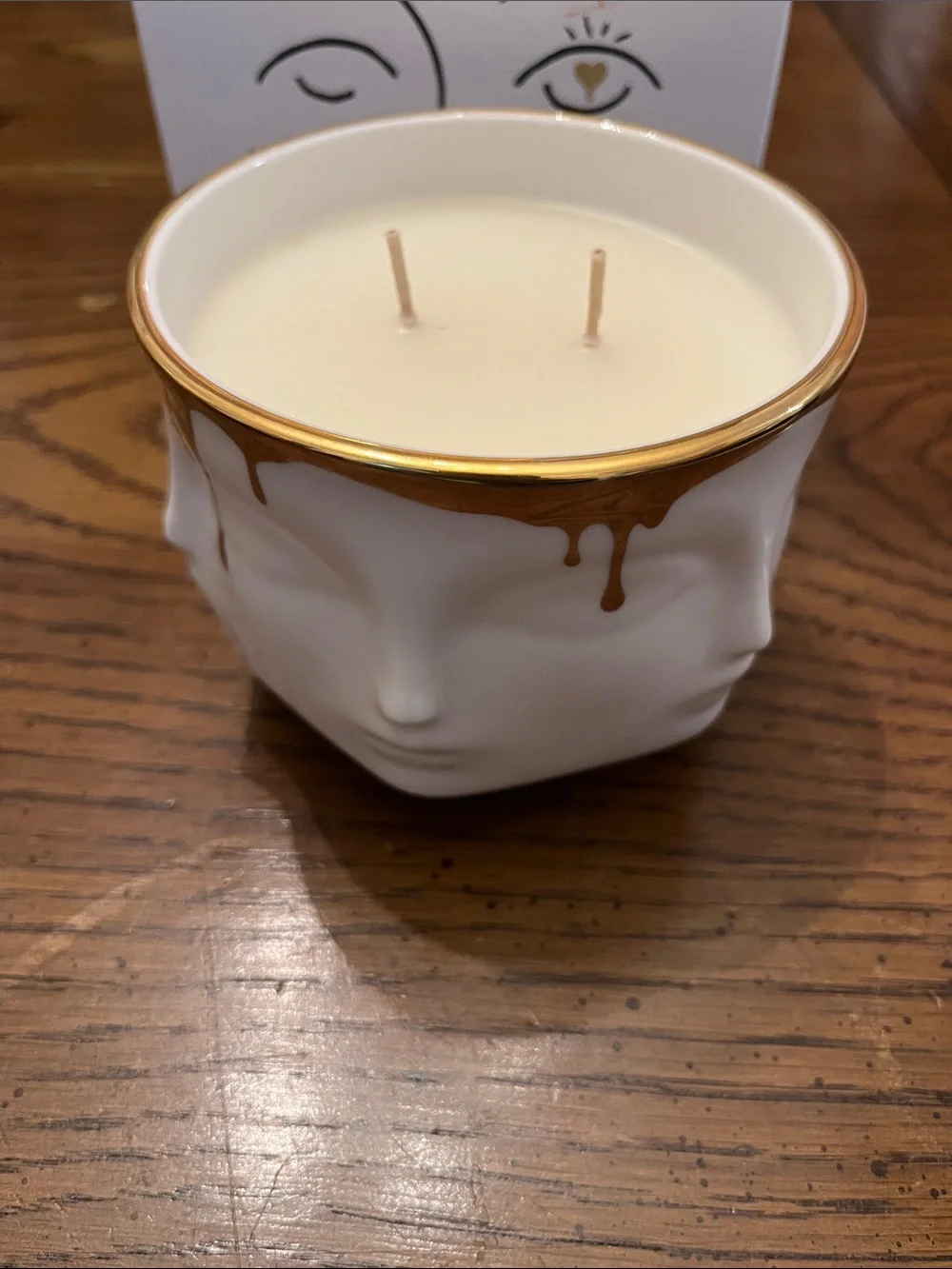 Jonathan Adler Muse Miel Double-Wick Candle in white porcelain‎